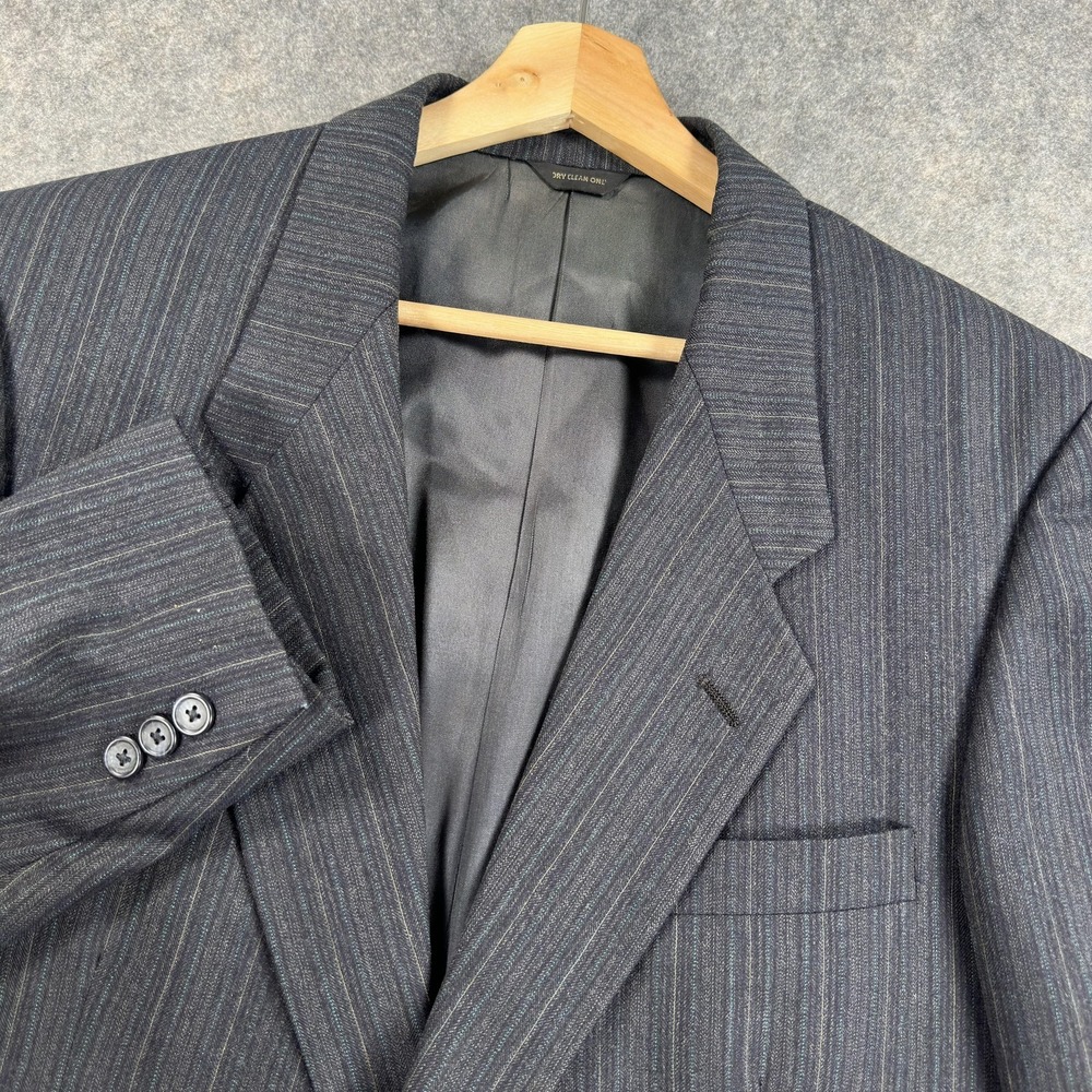 Givenchy Suit Jacket Mens 42 Gray Pinstripe Wool Two Button Monsieur Classic Fit
